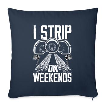 Cadeau de course de voiture drôle de course automobile - Housse de coussin décorative 45 x 45 cm - bleu marine - Devant