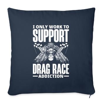Cadeau de course de voiture drôle de course automobile - Housse de coussin décorative 45 x 45 cm - bleu marine - Devant