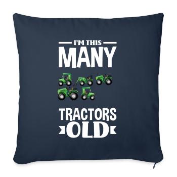5e anniversaire tracteur 5 ans chemise d’anniversaire - Housse de coussin décorative 45 x 45 cm - bleu marine - Devant
