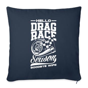 Cadeau de course de voiture drôle de course automobile - Housse de coussin décorative 45 x 45 cm - bleu marine - Devant
