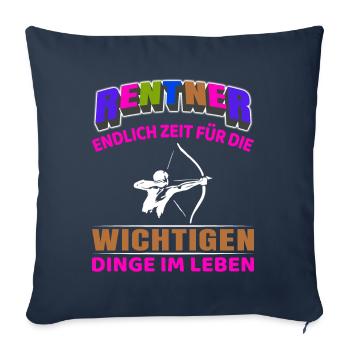 Pension de retraité Début de la retraite Tir à l’arc - Housse de coussin décorative 45 x 45 cm - bleu marine - Devant