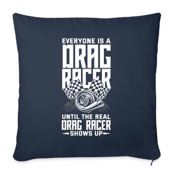 Cadeau de course de voiture drôle de course automobile - Housse de coussin décorative 45 x 45 cm - bleu marine - Devant