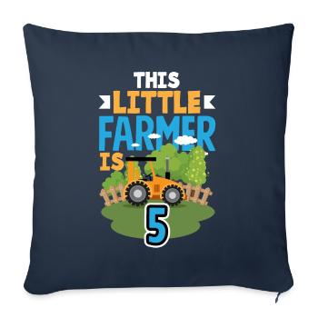 5e anniversaire tracteur 5 ans anniversaire chemise - Housse de coussin décorative 45 x 45 cm - bleu marine - Devant