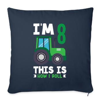 1er anniversaire tracteur 1 an anniversaire chemise - Housse de coussin décorative 45 x 45 cm - bleu marine - Devant
