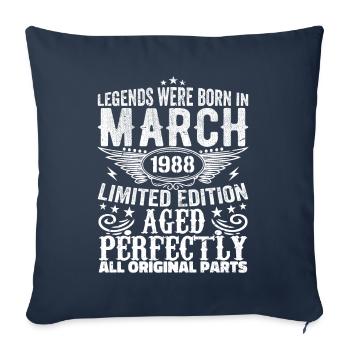 Legendary since March 1988 Birthday 1988 - Sofa pillowcase 17,3'' x 17,3'' (45 x 45 cm) - navy - Front