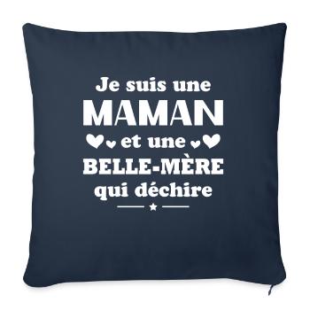 Femme Maman et une belle mère qui déchire - Housse de coussin décorative 45 x 45 cm - bleu marine - Devant