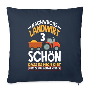 3rd Birthday Tractor Young Farmer 3 Years - Sofa pillowcase 17,3'' x 17,3'' (45 x 45 cm) - navy - Front