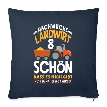 8th Birthday Tractor Young Farmer 8 Years - Sofa pillowcase 17,3'' x 17,3'' (45 x 45 cm) - navy - Front