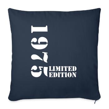 1975 édition limitée anniversaire cadeau femme mari - Housse de coussin décorative 45 x 45 cm - bleu marine - Devant