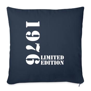 1976 édition limitée anniversaire cadeau femme mari - Housse de coussin décorative 45 x 45 cm - bleu marine - Devant