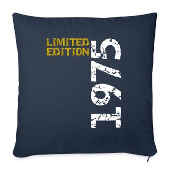 1975 édition limitée anniversaire cadeau femme mari - Housse de coussin décorative 45 x 45 cm - bleu marine - Devant