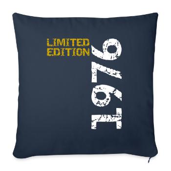 1976 édition limitée anniversaire cadeau femme mari - Housse de coussin décorative 45 x 45 cm - bleu marine - Devant