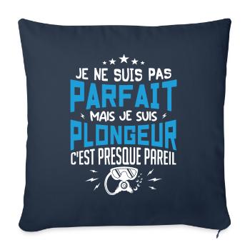 Je Suis Plongeur - Plongeur Plongée Sous-marine - Housse de coussin décorative 45 x 45 cm - bleu marine - Devant