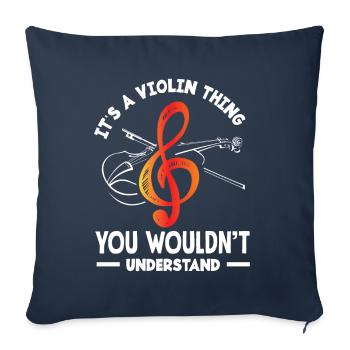 Violon Violon Violoniste Joueur de violon - Housse de coussin décorative 45 x 45 cm - bleu marine - Devant