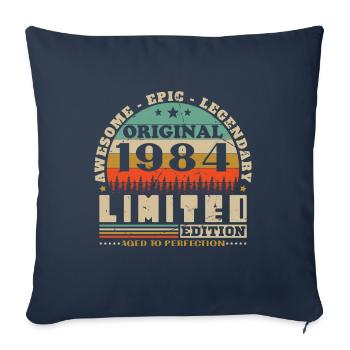 Vinatge 1984 Birthday Gift - Sofa pillowcase 17,3'' x 17,3'' (45 x 45 cm) - navy - Front