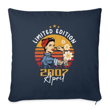 April 2007 Birthday Gift April 2007 Vintage - Sofa pillowcase 17,3'' x 17,3'' (45 x 45 cm) - navy - Front