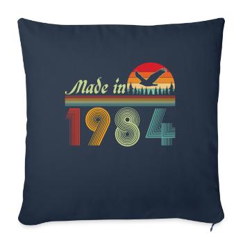 Vinatge 1984 Birthday Gift - Sofa pillowcase 17,3'' x 17,3'' (45 x 45 cm) - navy - Front