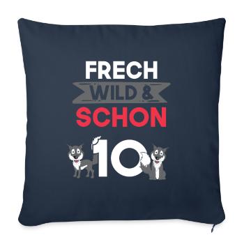 10 Jahre Geburtstag Junge Mädchen Wolf - Sofakissenbezug 45 x 45 cm - Navy - Vorne