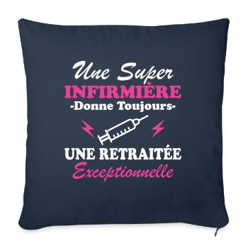 Retired Nurse Humor Retirement Gift - Sofa pillowcase 17,3'' x 17,3'' (45 x 45 cm) - navy - Front