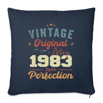 May 1983 Birthday May 1983 Gift May 1983 - Sofa pillowcase 17,3'' x 17,3'' (45 x 45 cm) - navy - Front