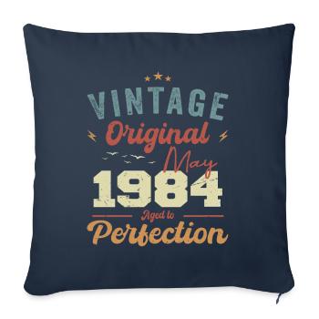May 1984 Birthday May 1984 Gift May 1984 - Sofa pillowcase 17,3'' x 17,3'' (45 x 45 cm) - navy - Front