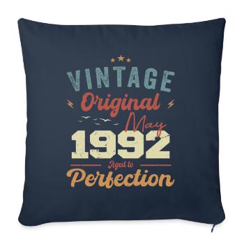 May 1992 Birthday May 1992 Gift May 1992 - Sofa pillowcase 17,3'' x 17,3'' (45 x 45 cm) - navy - Front