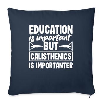 Entraînement de callisthénie Entraînement de remise en forme - Housse de coussin décorative 45 x 45 cm - bleu marine - Devant