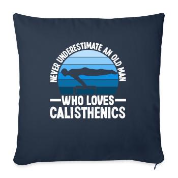 Entraînement de callisthénie Entraînement de remise en forme - Housse de coussin décorative 45 x 45 cm - bleu marine - Devant