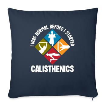Entraînement de gymnastique suédoise Entraînement de fitness - Housse de coussin décorative 45 x 45 cm - bleu marine - Devant