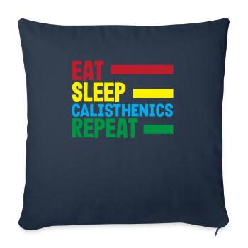 Entraînement de gymnastique suédoise Entraînement de fitness - Housse de coussin décorative 45 x 45 cm - bleu marine - Devant