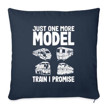 Drôle de Train amant Trains Locomotive cadeau - Housse de coussin décorative 45 x 45 cm - bleu marine - Devant