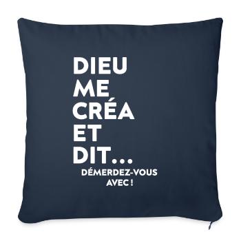 God created me and said with it - Sofa pillowcase 17,3'' x 17,3'' (45 x 45 cm) - navy - Front