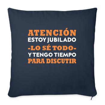 Jubila drôle Je suis un grand-parent professionnel - Housse de coussin décorative 45 x 45 cm - bleu marine - Devant
