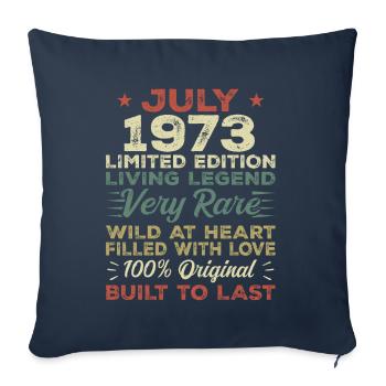 Cadeau Juillet 1973 Anniversaire Juillet 1973 Anniversaire - Housse de coussin décorative 45 x 45 cm - bleu marine - Devant