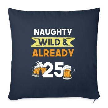 Geschenk 25 Jahre Geburtstag Bier Biertrinker - Sofakissenbezug 45 x 45 cm - Navy - Vorne