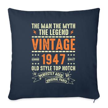 1947 Anniversary Gift Vintage 1947 Vintage 1947 - Sofa pillowcase 17,3'' x 17,3'' (45 x 45 cm) - navy - Front