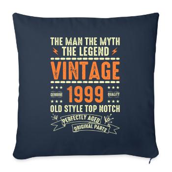 1999 Jubiläumsgeschenk Jahrgang 1999 Vintage 1999 - Sofakissenbezug 45 x 45 cm - Navy - Vorne