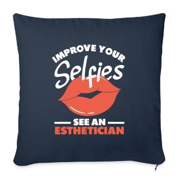 Soins de la peau Cosmétiques esthéticiennes - Housse de coussin décorative 45 x 45 cm - bleu marine - Devant