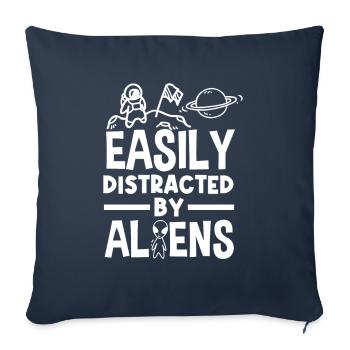 Drôle de cadeau extraterrestre extraterrestre - Housse de coussin décorative 45 x 45 cm - bleu marine - Devant