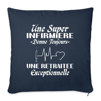 Retired Nurse Humor, Retirement Gift - Sofa pillowcase 17,3'' x 17,3'' (45 x 45 cm) - navy - Front