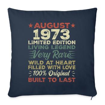 August 1973 - Geschenkidee Für August 1973 - 1973 - Sofakissenbezug 45 x 45 cm - Navy - Vorne