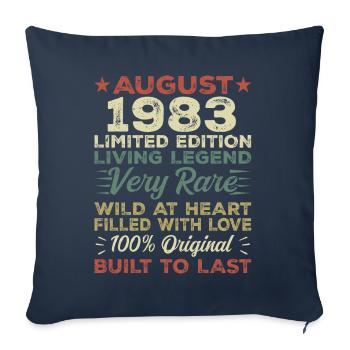 August 1983 - Gift idea for August 1983 - 1983 - Sofa pillowcase 17,3'' x 17,3'' (45 x 45 cm) - navy - Front