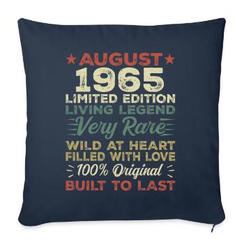 Août 1965 - Idée cadeau pour août 1965 - 1965 - Housse de coussin décorative 45 x 45 cm - bleu marine - Devant
