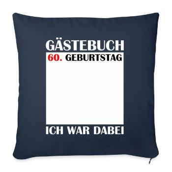 60e anniversaire femmes 60 ans hommes cadeau - Housse de coussin décorative 45 x 45 cm - bleu marine - Devant