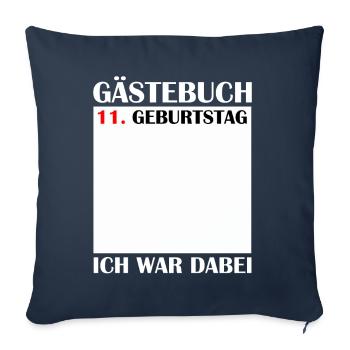 11ème anniversaire fille 11 ans garçons cadeau - Housse de coussin décorative 45 x 45 cm - bleu marine - Devant