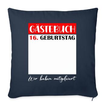 16e anniversaire fille 16 ans garçon cadeau - Housse de coussin décorative 45 x 45 cm - bleu marine - Devant