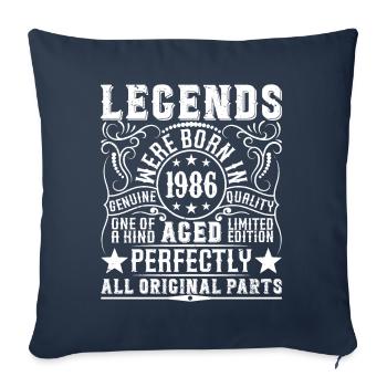 Légendaire Depuis 1986 Anniversaire 1986 Né en 1986 - Housse de coussin décorative 45 x 45 cm - bleu marine - Devant