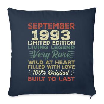Anniversaire Septembre 1993 Edition Limitée Original - Housse de coussin décorative 45 x 45 cm - bleu marine - Devant