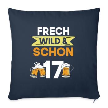 17 Jahre Geburtstag Bier Biertrinker - Sofakissenbezug 45 x 45 cm - Navy - Vorne