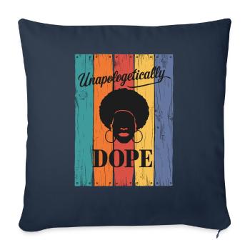 Thème rétro sans vergogne - Housse de coussin décorative 45 x 45 cm - bleu marine - Devant